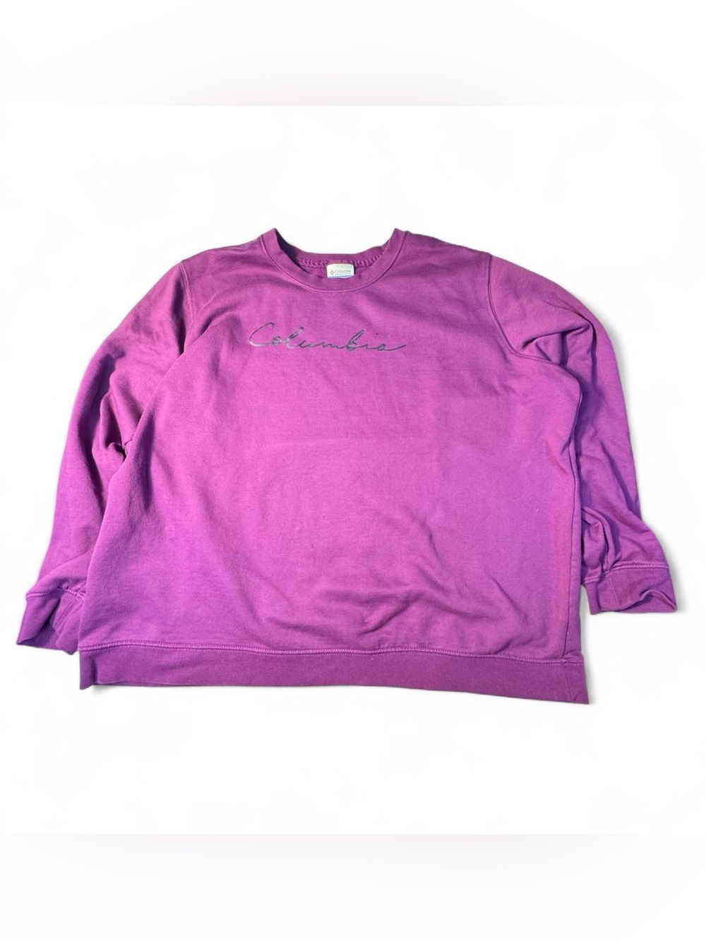 Columbia Sportswear Women's Purple Script Logo Crewneck Sweatshirt Plus Size 2X